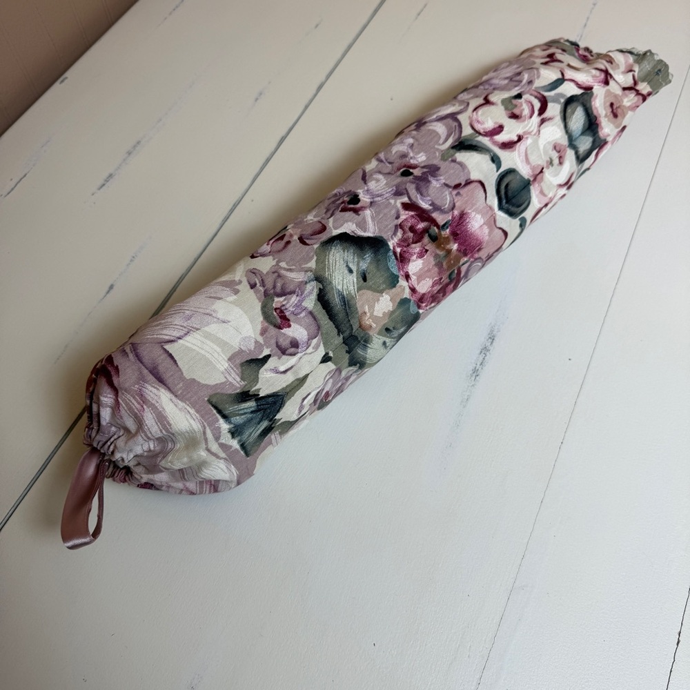 purple floral Patterned Plastic bag holder
